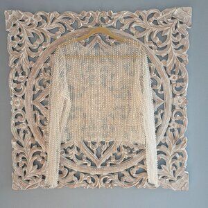 Sheer Tulle Bridal Topper Long Sleeve.Modern Bridal Top Ivory